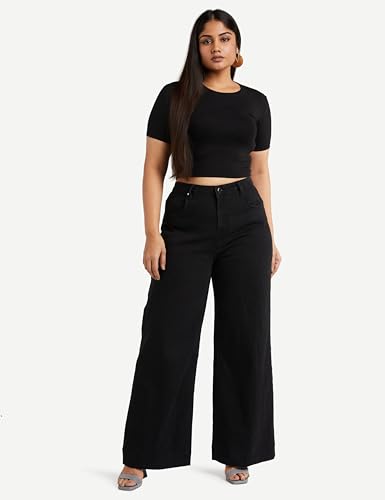 Image of Amazon Brand - Symbol Women Baggy Wide Leg Jeans (High Rise | Full Length) (Available in Plus Sizes)