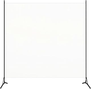 vidaXL Raumteiler Freistehend Trennwand Paravent Umkleide Sichtschutz Spanische Wand Raumtrenner Weiß 175x180cm Eisen Stoff