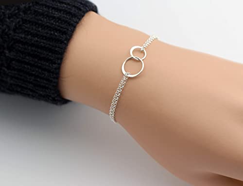 Bonus Sister Bracelet • Two Connected Circles • 925 Sterling Silver • Sister in law • Bride or Groom Sister • Adopted • Stepsister Best Friend • Friendship Love Gift • Appreciation Gratitude Jewelry3