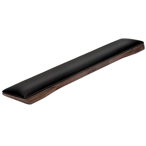 Keyboard Wrist Rest with Memory Foam Anti-Slip Rubber Base Ergonomic Wooden Wrist Rest for Mechanical Keyboard Durable and Easy to Clean for Gamer Staff (Walnut)