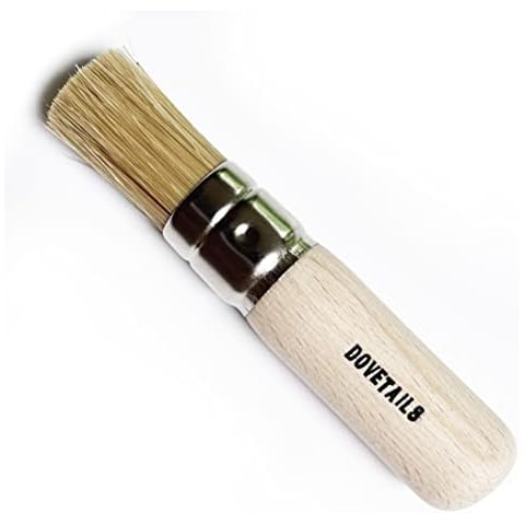 Stencil Brush Size 12 - 20 mm Flat Topped Pure Bristle Head - Made in the UK Cover