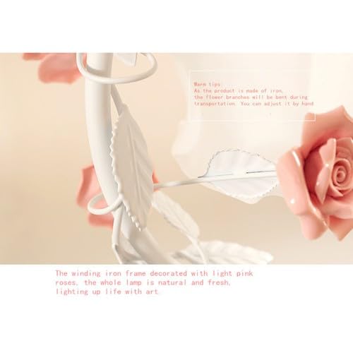 Rose Blume Tischlampe, LED Nachttischlampe Keramik Schreibtischbaum Lampe Modernes Leselampe, Buchlampe kann für Home, Hochzeit Weihnachten, Wohnzimmer