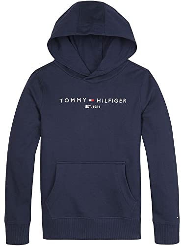 Tommy Hilfiger Sweat à Capuche Enfant Unisexe Essential Hoodie avec Capuche, Bleu (Twilight Navy), 14 Ans