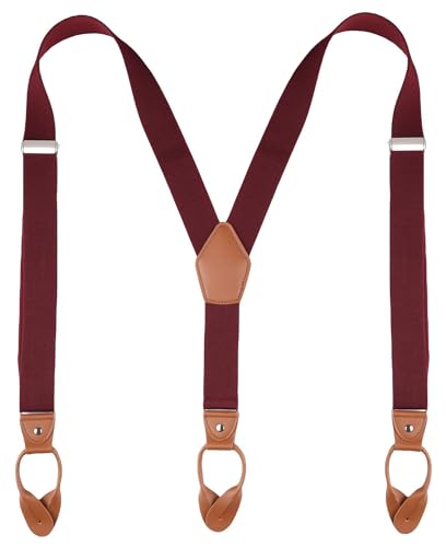 Image of Suspenders for Men Button End Adjustable Y-Back Elastic 47 Inches