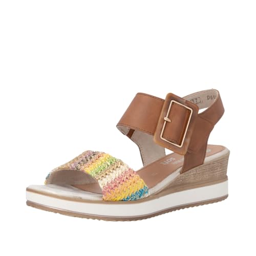 Remonte Sandalias de cuña para mujer, D6453, color marrón, talla 36 EU