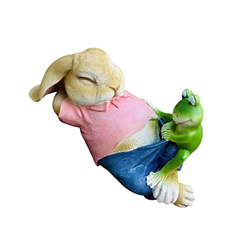 Adorno de conejo de resina para dar vida a jardines apagados y decorar exteriores de chalets