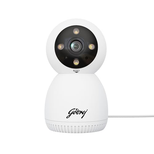 Image of Godrej 3MP Smart Wi-Fi CCTV Camera | EVE Pro 3 | | Night Vision | 360 View | AI Human Tracking | Motion Detection | Indoor Camera | 2-Way Talk | Up to 256GB SD Card Support | Alexa Support
