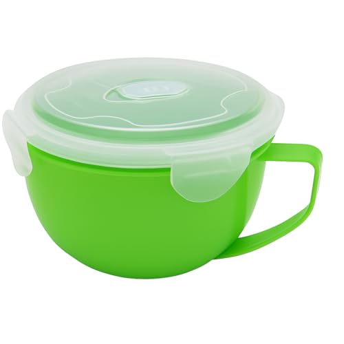 Microwave Soup Bowl with Handle and Vented Lid –...