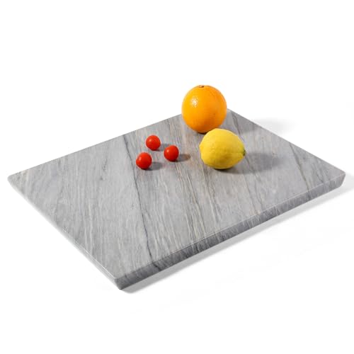 Koville Stone Cutting Board for Kitchen, 20x16 Inches Large Marble Slab Cheese Board, Rectangular Serving Board for Baking Charcuterie Pastry, Natural Stone Board for Countertop (Paradiso)