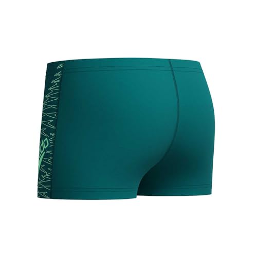 Speedo Jungen Aquashorts mit Logo für Lagenschwimmen | Stretchmaterial | Urlaub oder Training | Sportliches Design | Hochentwickeltes Material Schwimmbekleidung, Schwarz/Alfalfa Green, 13-14