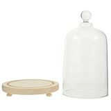 EXCEART Cubierta de Vidrio Transparente con Base de Madera para Pastel y Flores Preservadas, Funda Protectora para Postres y Decoración de Mesa, Campana de Exhibición Anti Polvo para