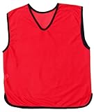  Prospo, 10 Trainings-Lätzchen, Sportoberteil, Netzgewebe, für Football, Fußball, Rugby Gr. Junior (7 Nach 12 Jahre Alt), scharlachrot