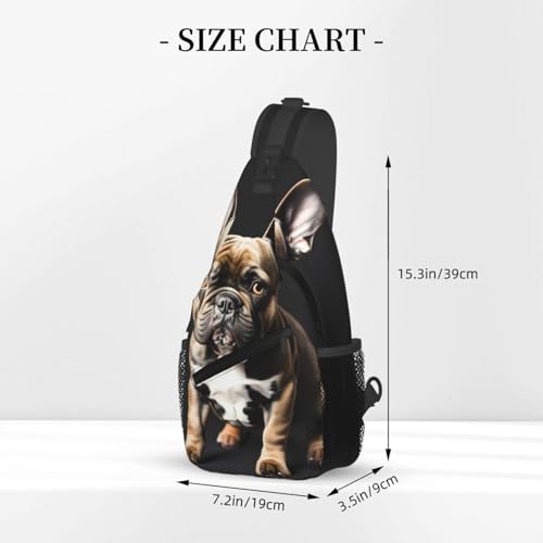 Mochila cruzada con estampado Bulldog Francés orejas largas miniatura 3