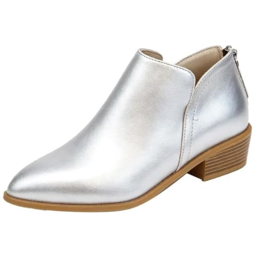 Fall Boots For Women 2026 Trendy Classic Low Block Heel Ankle Short Booties