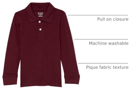 Image of The Children's Place boys Long Sleeve Pique Polo