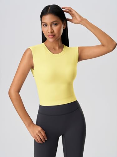 Image of ABOCIW Women Twist Back Workout Top with Built in Bra Cap Sleeve Pilates Yoga Crop Top Athletic Gym Shirt