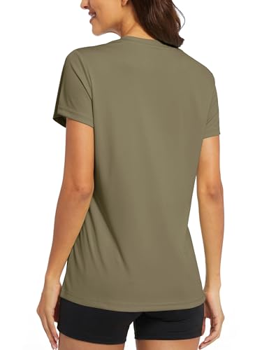 Image of MAGCOMSEN Women's Short Sleeve T-Shirts UPF 50+ Sun Protection Shirts Quick Dry Athletic Running Workout Tops Rash Guard