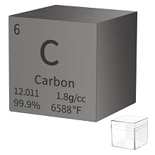 Carbon CubeC 1-inch,Metal Element High Density Block for Element Collections, Lab Experiments, Hobbies, DIY Teacher Science Creative Gift