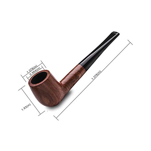 Free Boy Tobacco Smoking Pipe Set, Handmade Wooden Smoking Pipe with Leather Tobacco Pouch, and Smoking Accessories - Thumbnail 3