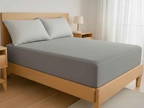 Image of Sleepwell Shield Mattress Protector | Terry Fabric | 100% Waterproof Protection | Elastic Corners | Neem Fresche | Breathable | Hypoallergenic | Machine Washable | Long Lasting Freshness | 75 x 60