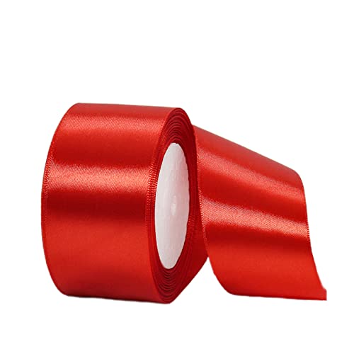 King Charles III Coronation Decor, 22M Union Jack Red Polyester Double Sided Satin Ribbon for Gift Wrapping Balloons