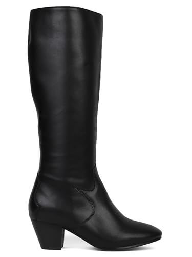 Image of ELLE Women Classic Knee-High Heeled Boots with Interior Side Zipper