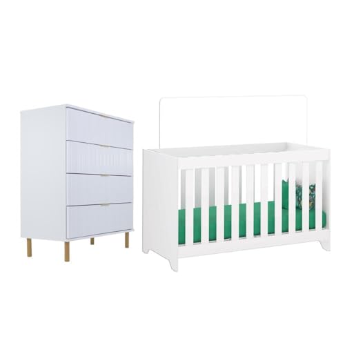 Berço Multifuncio3x1+ Cômoda Ditália 4gav Bbi-51 Dm-239 cor:branc...