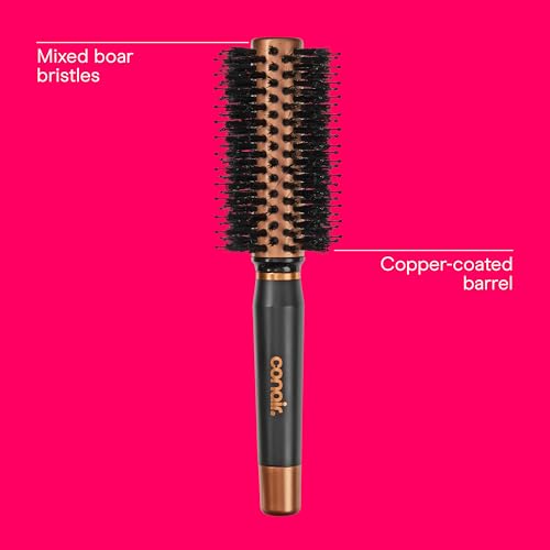 Conair Round Hair Brush, Quick Dry Copper, Boar & Nylon Bristles - image 3