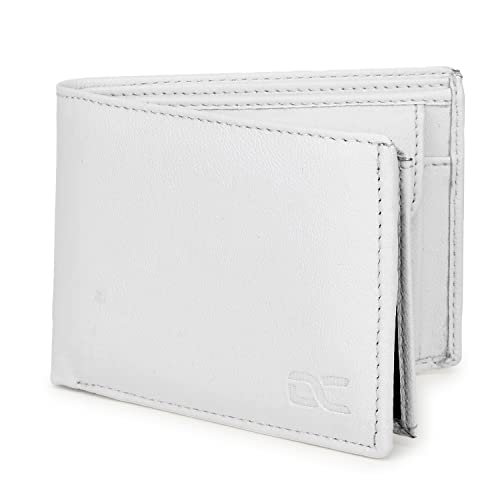 Image of Dezire Crafts Men Formal, Casual Black Artificial Leather Wallet (6 Card Slots) (White)