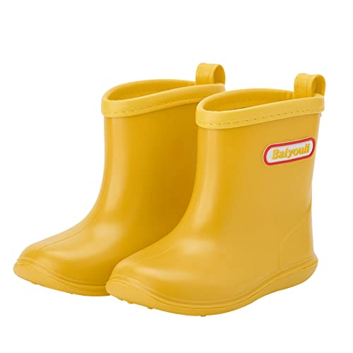 Baiyouli Botas de Agua Niños Unisex Impermeable Antideslizante Botas de lluvia para Niña Niño,Fabricante Tamaño 15, 24 EU