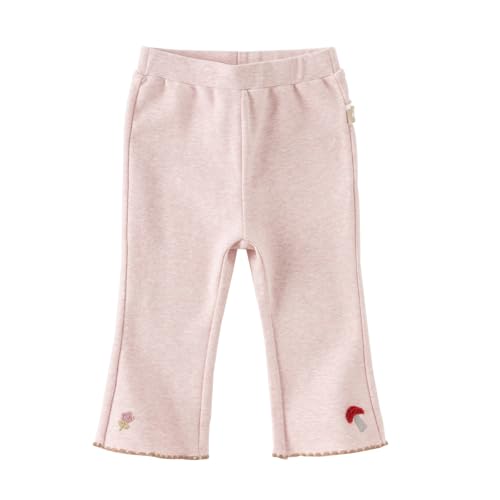 DAVE&BELLA Baby Girl Leggings Solid Ribbed Cotton Toddler Pants Kids Bell Bottoms Soft Running Dance Tights 18M-9Y