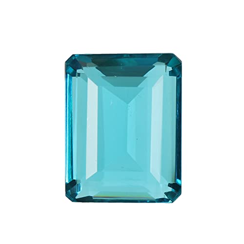 GEMHUB Brazilian Blue Topaz Stone 103.00 Ct. Emerald Shaped Loose Topaz Gemstone
