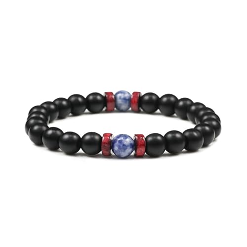 Bracelet en cristal 8 mm perles rondes noires élastique 17 cm CXYWBD