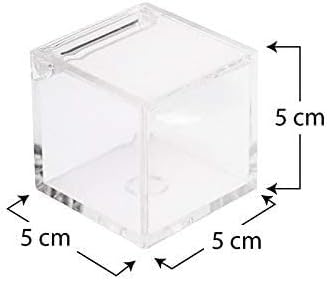 VIRSUS przezroczyste pudełka z pleksiglasu, 5 x 5 x 5 cm x 5 cm, idealne na drażetki, ślub, chrzest, komunię, imprezę, narodziny, dyplom, 50 sztuk