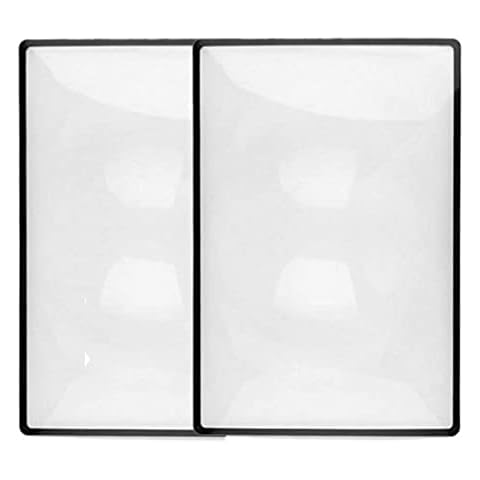 RZJZGZ 2 Pack 3X (300%) Page Magnifying Lens Full Page Magnifier Fresnel Lenses Ideal for Reading Small Prints & Low Vision Seniors 4.75"x7" Clear (2 Pack) Cover