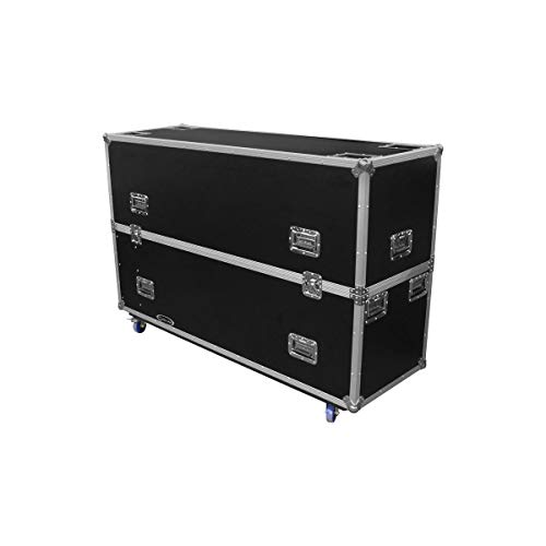 UNIVERSAL DUAL 60"-65" FLAT SCREEN MONITOR CASE WITH WHEELS