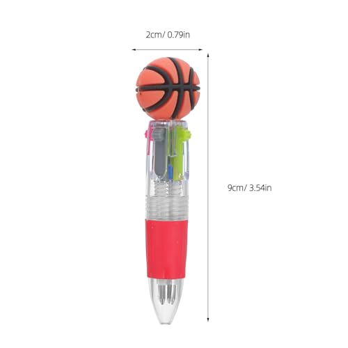 Bolígrafo redondo de baloncesto retráctil pack de 12 unidades de PVC para niños y colegios 2