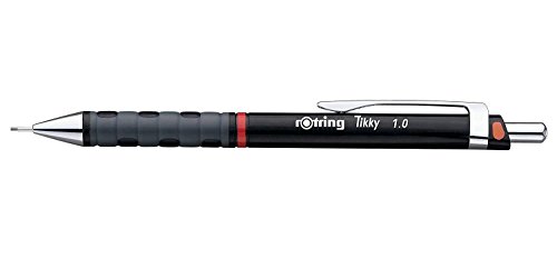 ROTRING Lot de 12 Porte-mines Tikky Grip Pte Métal 1,0 mm Noir