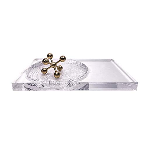 Preisvergleich Produktbild YBWEN Dekorative Tablett Transparente Harz Tray Küche Couchtisch Hauptdekoration Frühstückstablett Trays (Farbe : White, Size : 34x23x3cm)