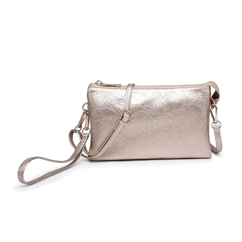 Image of JEN & CO. Riley Crossbody Bags for Women Vegan Leather Wristlet Clutch Wallet Purses Handbags with 2 Straps