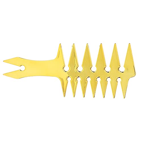 Peine de dientes anchos doble cara 20x8x0.5cm dorado miniatura 4