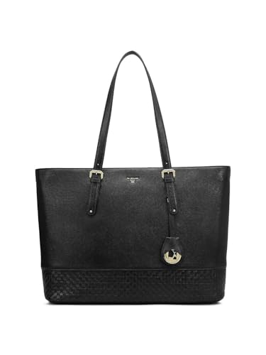 Image of Da Milano Genuine Leather Black Tote (Large)