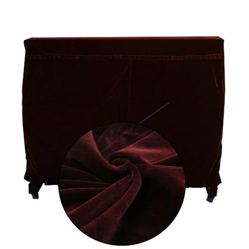 ピアノキーボードカバー、ピアノカバー ピアノフルカバー アップライトピアノ ソリッドカラー ハーフオープンスタイル プロテクターカバー エレガントな楽器アクセサリー 装飾ピアノ(ブラウン)