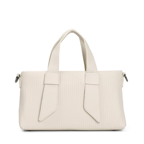 Image of EXOTIC Valeria Satchel Sling Bag for Women | Textured Leatherette Handbag with Top Handle & Detachable Crossbody Strap | Multi-Compartment Structured Purse