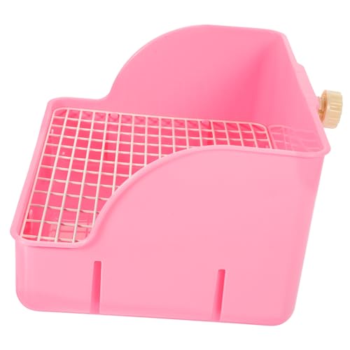 Toyvian 大型うさぎ用トイレトレーナー 壁付き便盆 しっかり清潔維持 耐久製 犬 うさぎ モルモット対応 室内屋外兼用 ピンク