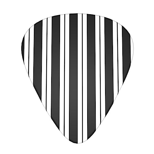 Lot de 12 médiators de guitare à rayures noires et blanches dans une boîte pour ukulélé guitare électrique basse - Les Beatles, Paul McCartney, John Lennon, RIngo Starr, George Harrison Lot de 12 médiators de guitare à rayures noires et blanches dans une boîte pour ukulélé guitare électrique basse