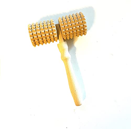 T-Form Massagegerät Massageroller Roller mit Griff Maderotherapie Dermaroller Gesichtsmassager Körper Massage aus Holz Cover