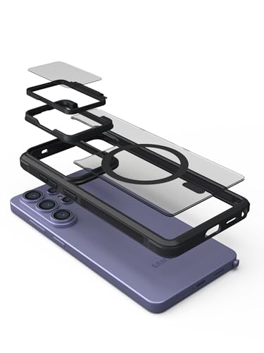 Image of Pirum Back Cover for Samsung Galaxy S26 Ultra Magnetic Wireless Charging with Lens Cover Kickstand - Black