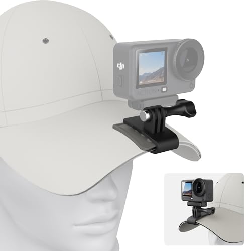 SOH Baseball Hat Clip Mount Baseball Cap Clamp Quick Release Mount Compatible with GoPro Hero 13 12 11 10 9 8 7 6 5 Black,DJI Osmo Action 5 Pro/4/3,DJI Nano, AKASO/Crosstour/Campark and More