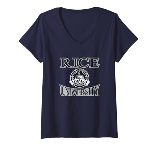 Womens Rice Owls Laurels Logo Officially Licensed V-Neck T-Shirt